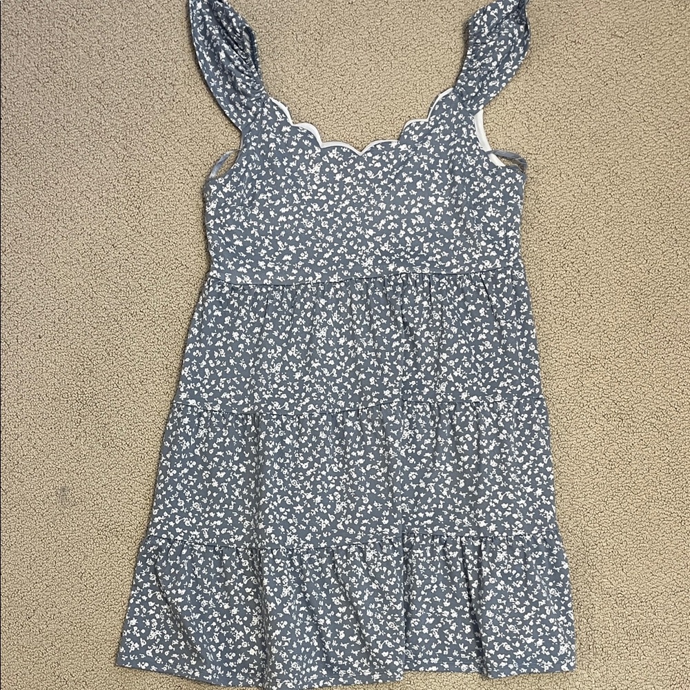 Women’s/juniors Blue Floral Sleeveless Dress, size L